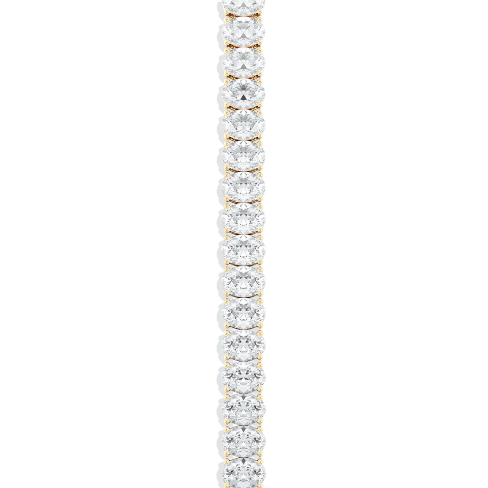 LUXE 10.00ct Lab Diamond Tennis Bracelet with IGI Certified Oval-Cut Diamonds in 18K Yellow Gold