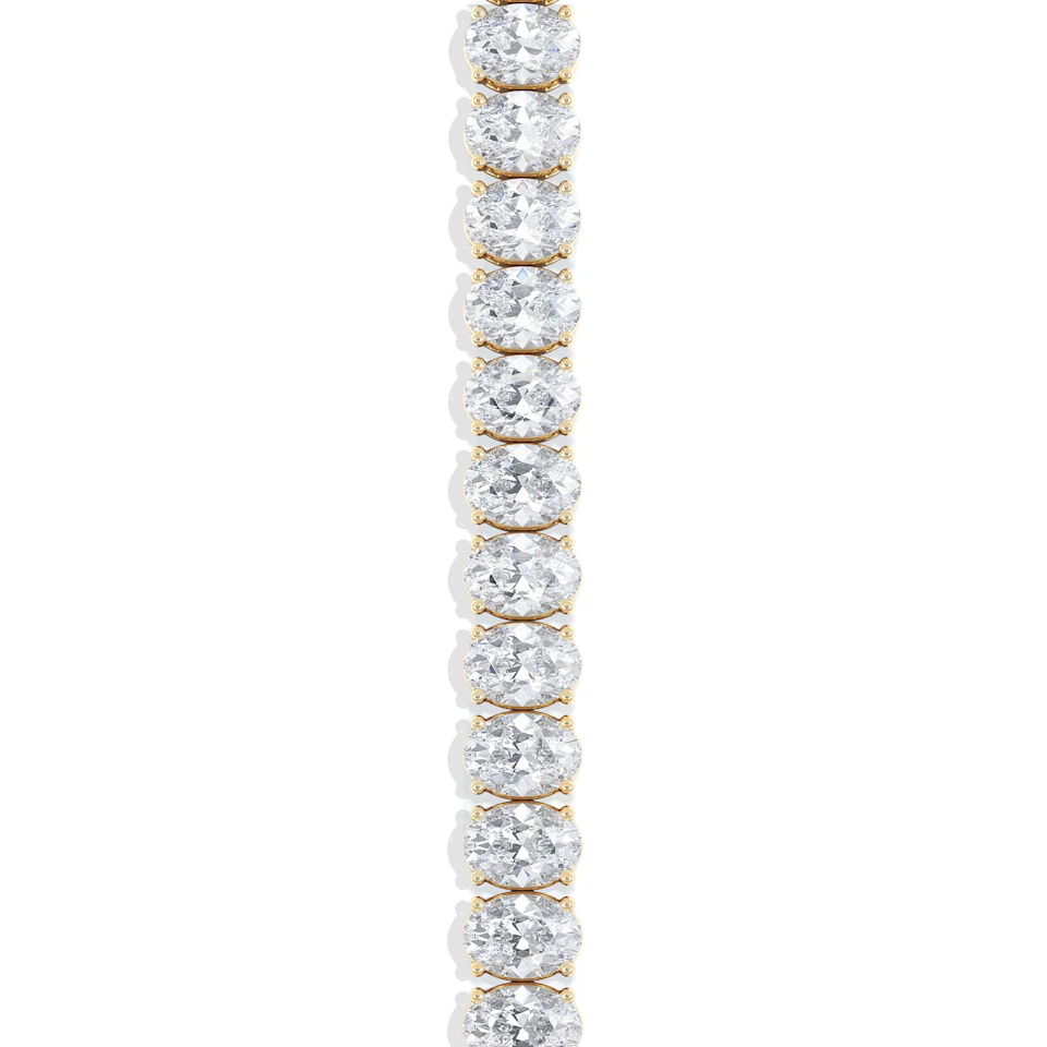 LUXE 15.00ct Lab Diamond Tennis Bracelet with IGI Certified Oval-Cut Diamonds in 18K Yellow Gold
