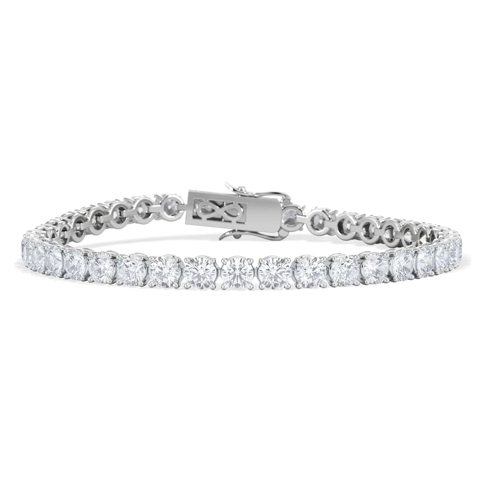 LUXE 12.00ct Lab Diamond Tennis Bracelet with IGI Certified Brilliant-Cut Diamonds in 18K White Gold