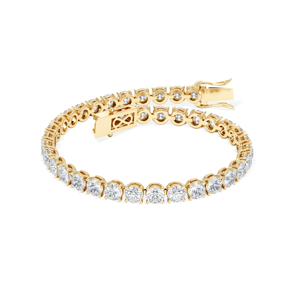 LUXE 12.00ct Lab Diamond Tennis Bracelet with IGI Certified Brilliant-Cut Diamonds in 18K Yellow Gold