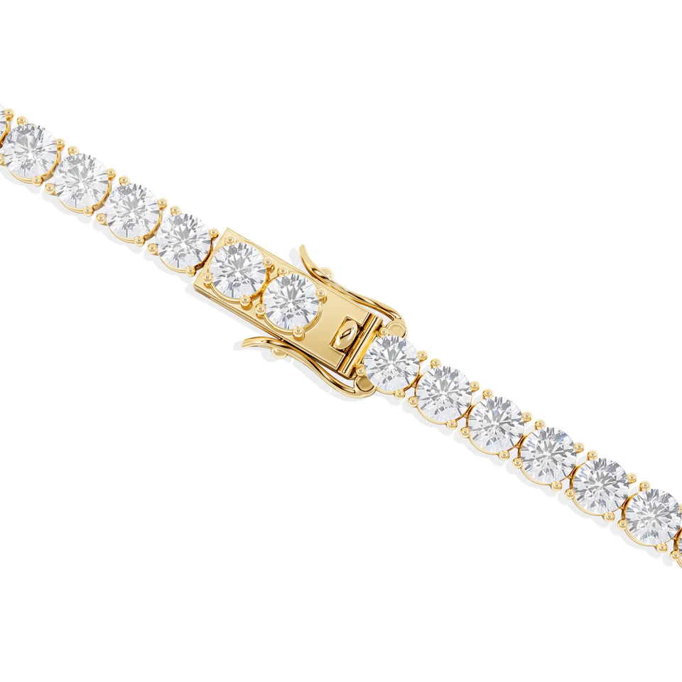 LUXE 12.00ct Lab Diamond Tennis Bracelet with IGI Certified Brilliant-Cut Diamonds in 18K Yellow Gold