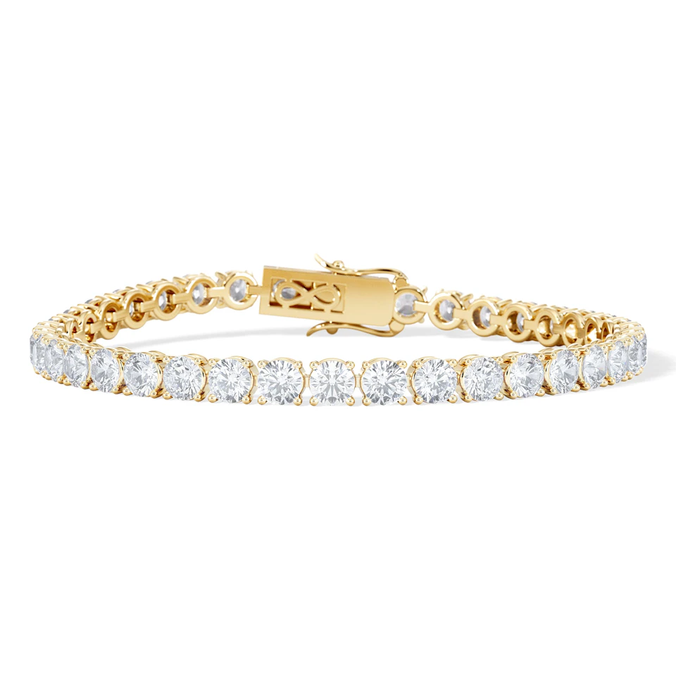LUXE 12.00ct Lab Diamond Tennis Bracelet with IGI Certified Brilliant-Cut Diamonds in 18K Yellow Gold