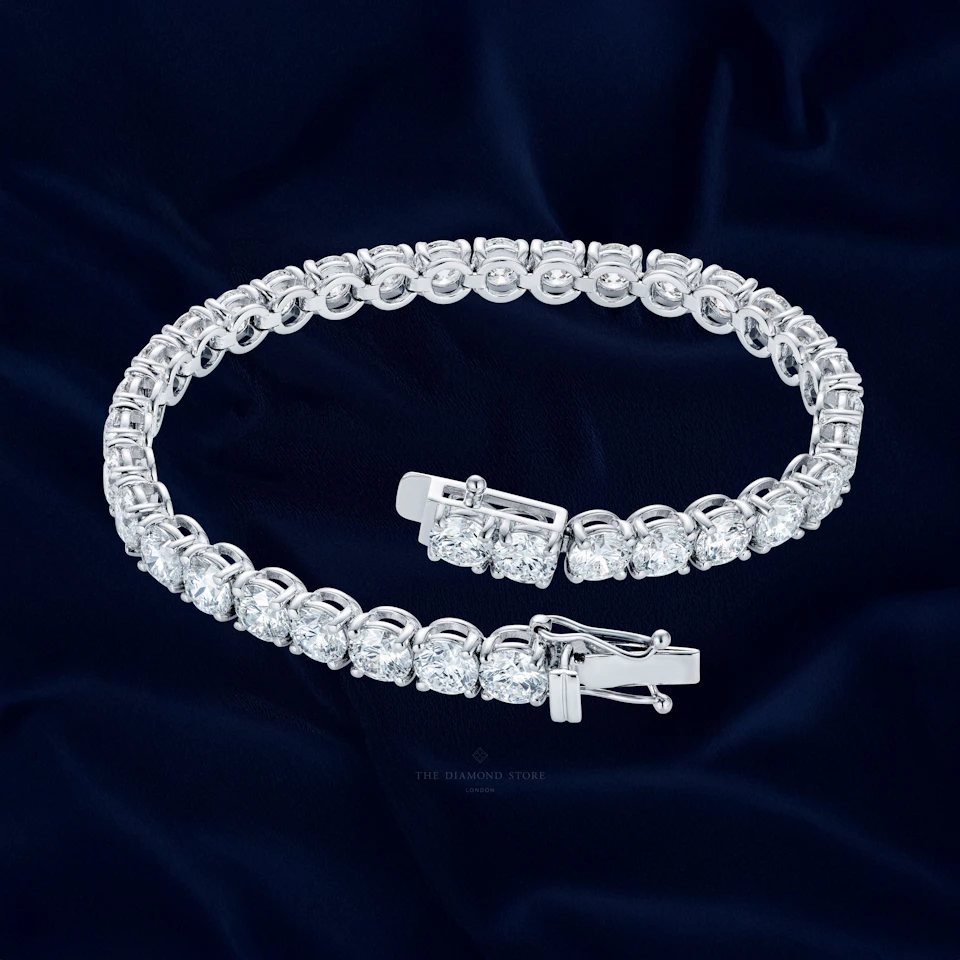 LUXE 19.00ct Lab Diamond Tennis Bracelet with IGI Certified Brilliant-Cut Diamonds in 18K White Gold