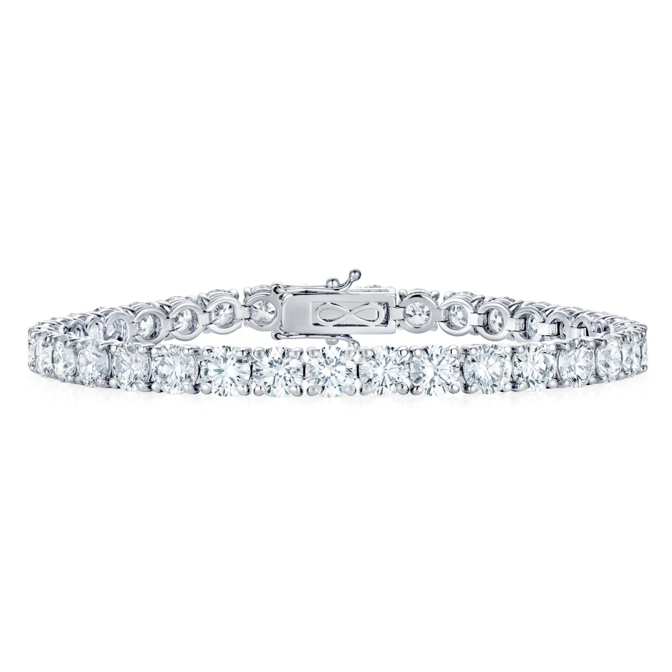 LUXE 19.00ct Lab Diamond Tennis Bracelet with IGI Certified Brilliant-Cut Diamonds in 18K White Gold