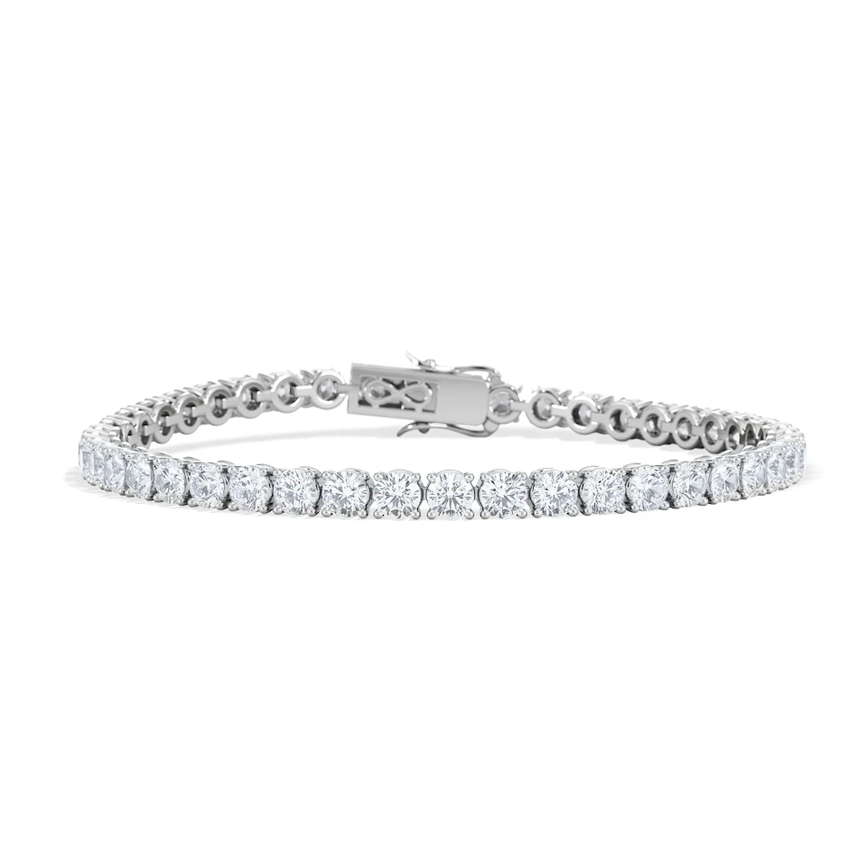 LUXE 19.00ct Lab Diamond Tennis Bracelet with IGI Certified Brilliant-Cut Diamonds in 18K White Gold