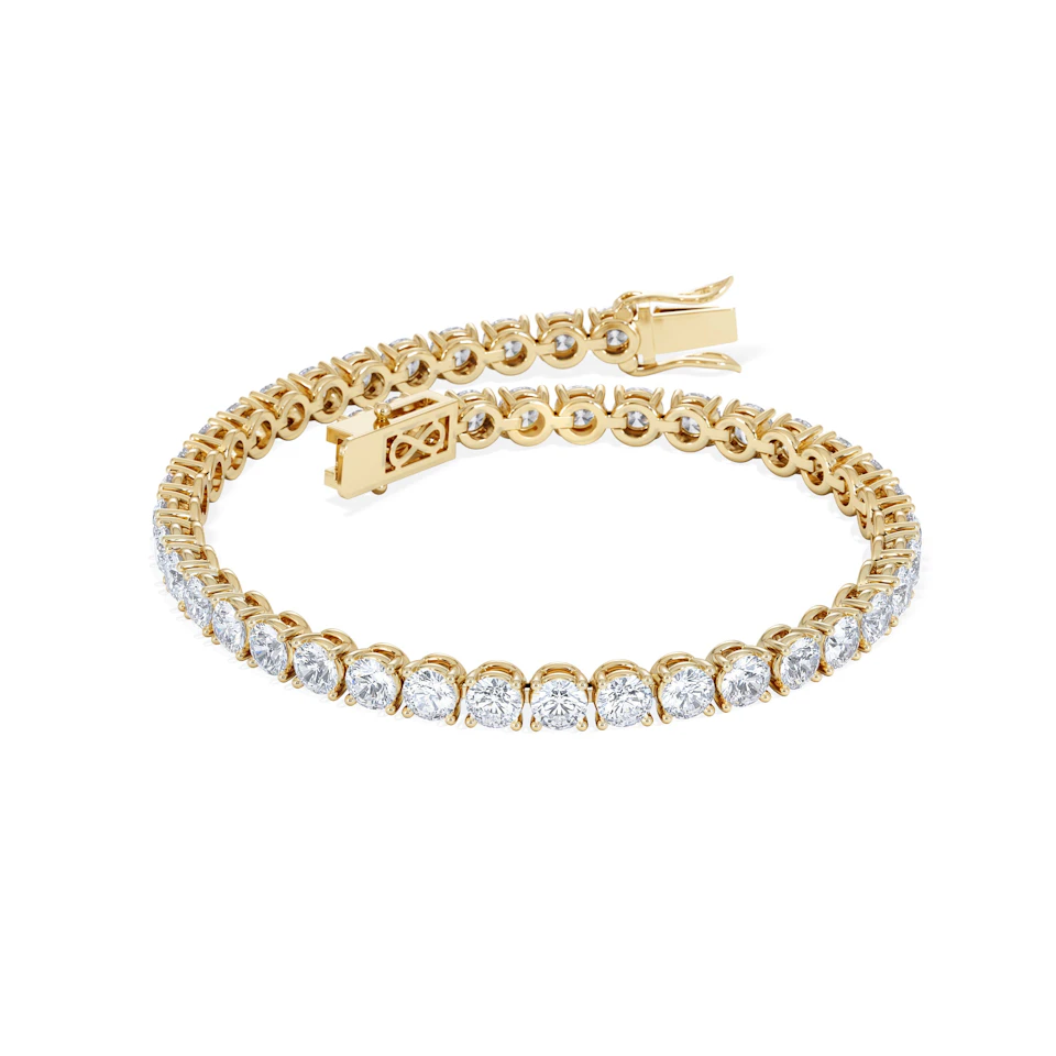 LUXE 19.00ct Lab Diamond Tennis Bracelet with IGI Certified Brilliant-Cut Diamonds in 18K Yellow Gold