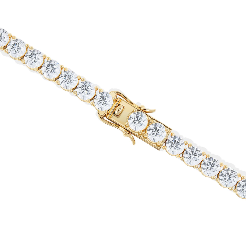 LUXE 19.00ct Lab Diamond Tennis Bracelet with IGI Certified Brilliant-Cut Diamonds in 18K Yellow Gold