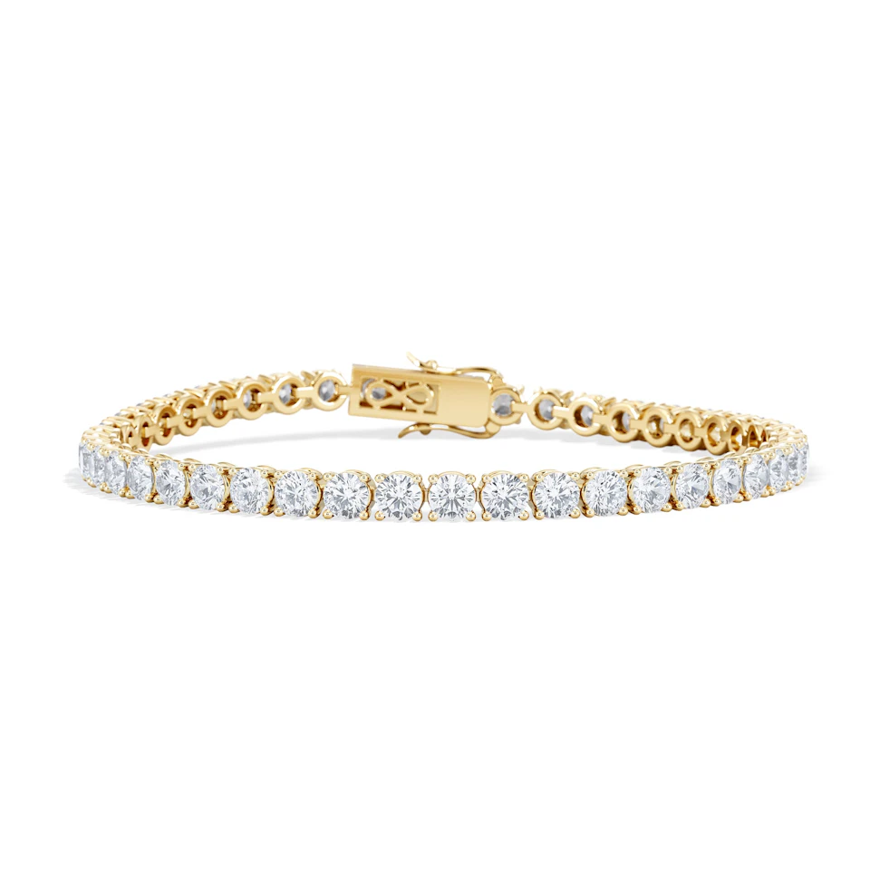 LUXE 19.00ct Lab Diamond Tennis Bracelet with IGI Certified Brilliant-Cut Diamonds in 18K Yellow Gold