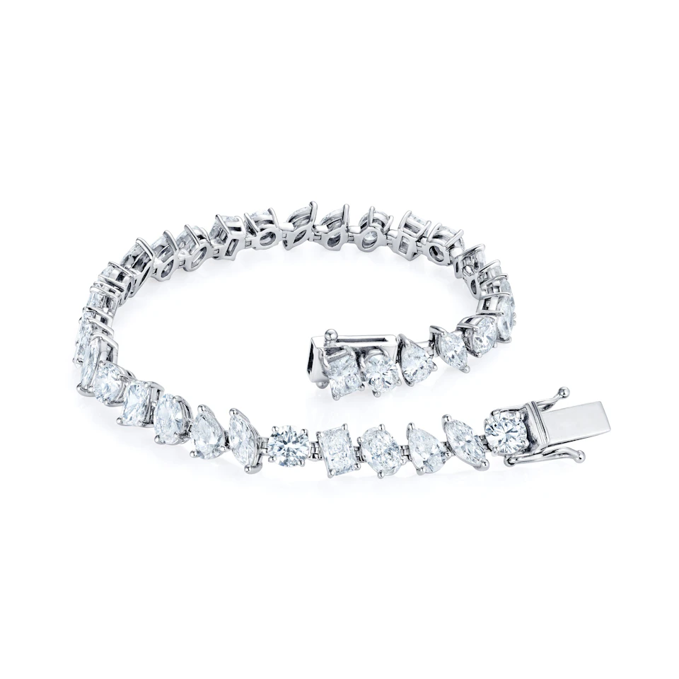 LUXE 12.00ct Lab Diamond Tennis Bracelet with IGI Certified Mixed-Cut Diamonds in 18K White Gold