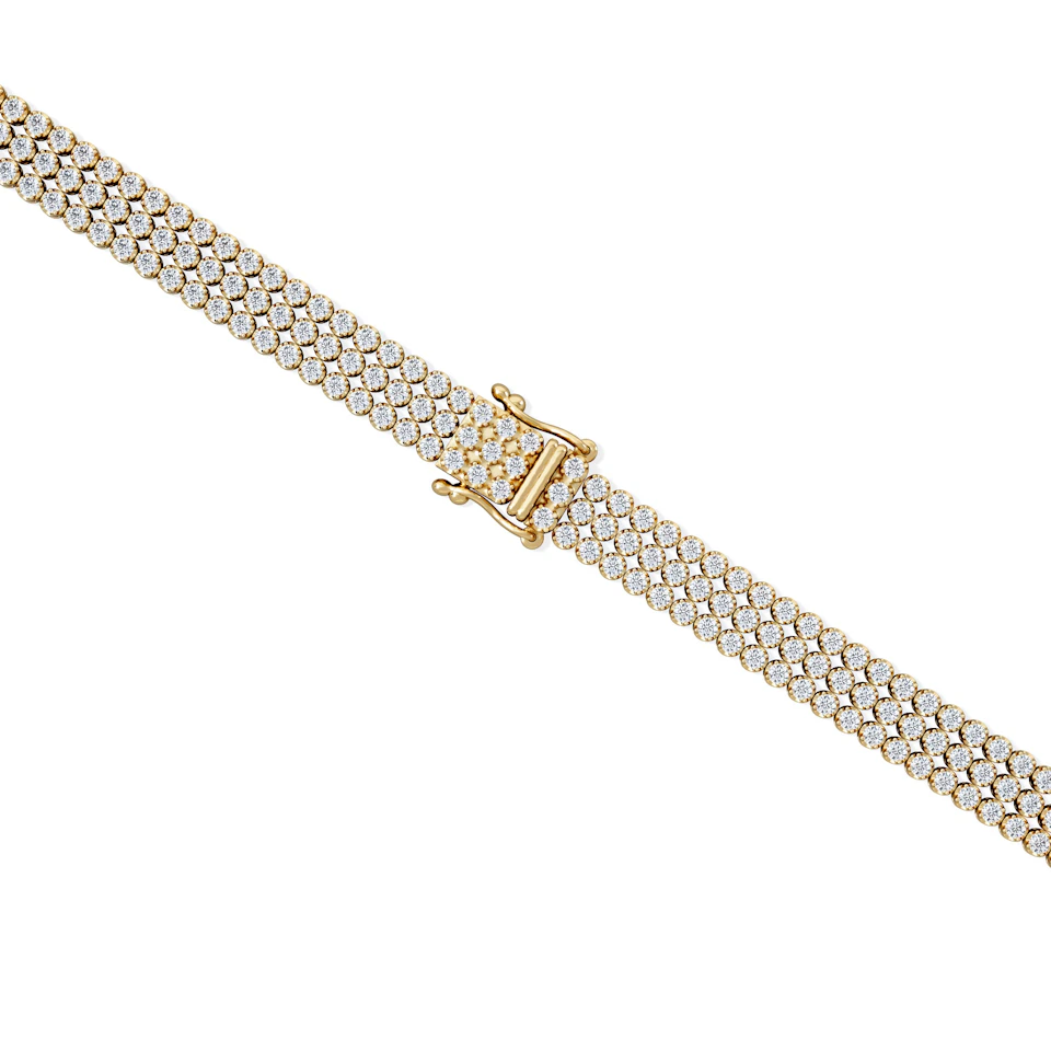 Soirée 4.15ct Round Cut Lab Diamond Tennis Bracelet in 18K Yellow Gold