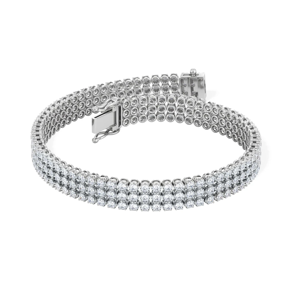Soirée 4.15ct Round Cut Lab Diamond Tennis Bracelet in 18K White Gold