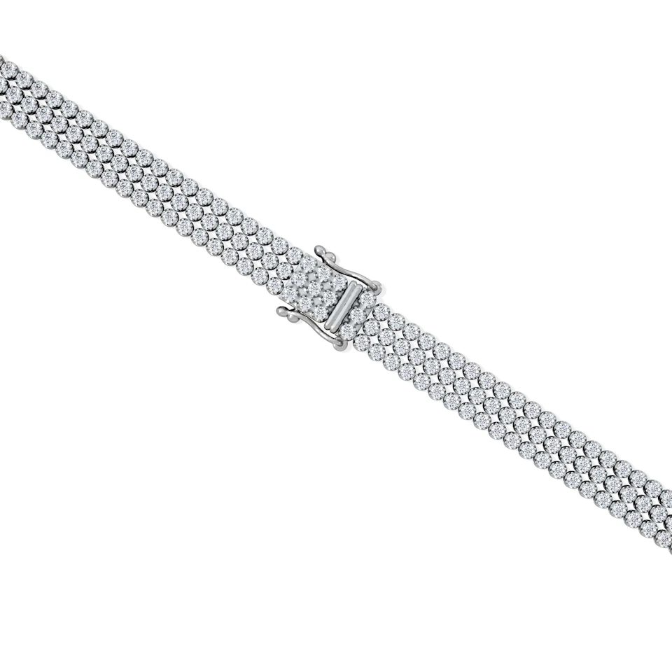 Soirée 4.15ct Round Cut Lab Diamond Tennis Bracelet in 18K White Gold
