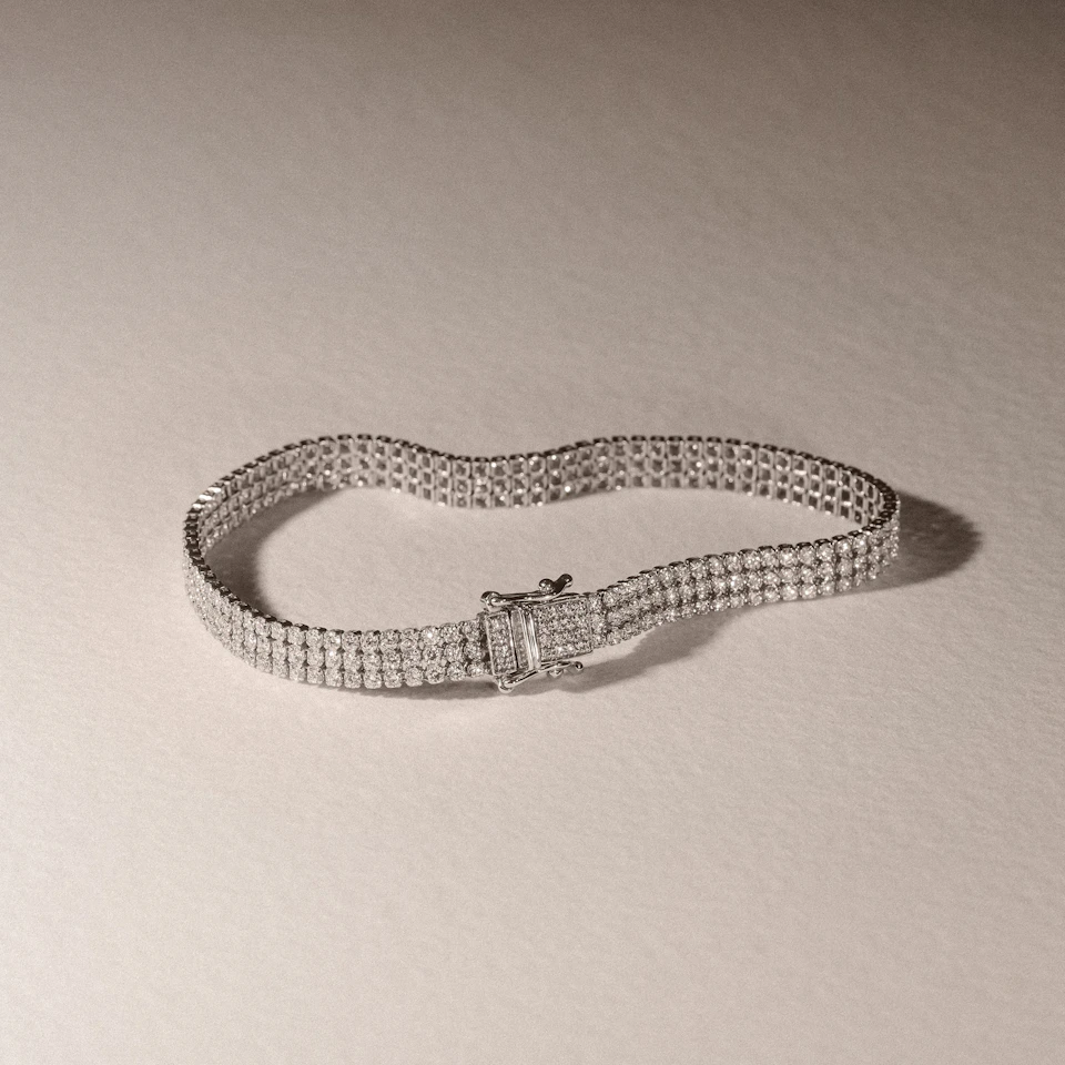 Soirée 4.15ct Round Cut Lab Diamond Tennis Bracelet in 18K White Gold