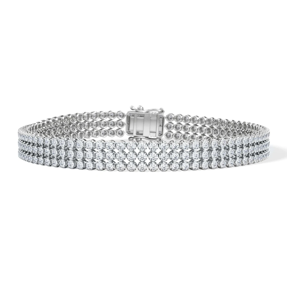 Soirée 4.15ct Round Cut Lab Diamond Tennis Bracelet in 18K White Gold