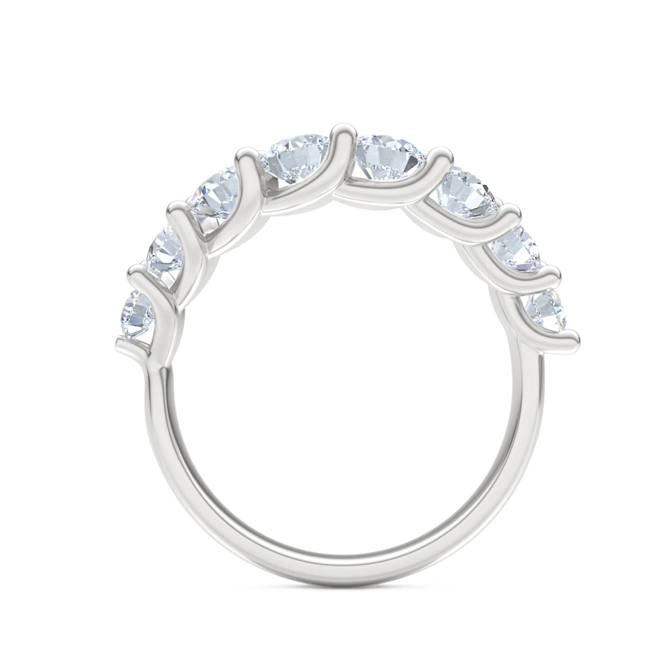 Legacy 1.73ct Round Cut Lab Diamond Half Eternity Ring in 18K White Gold