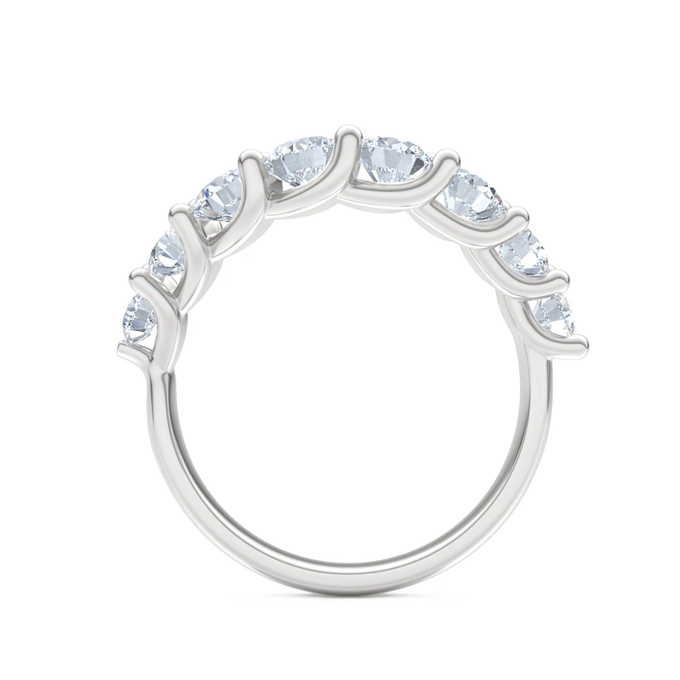 Legacy 1.73ct Round Cut Lab Diamond Half Eternity Ring in Platinum