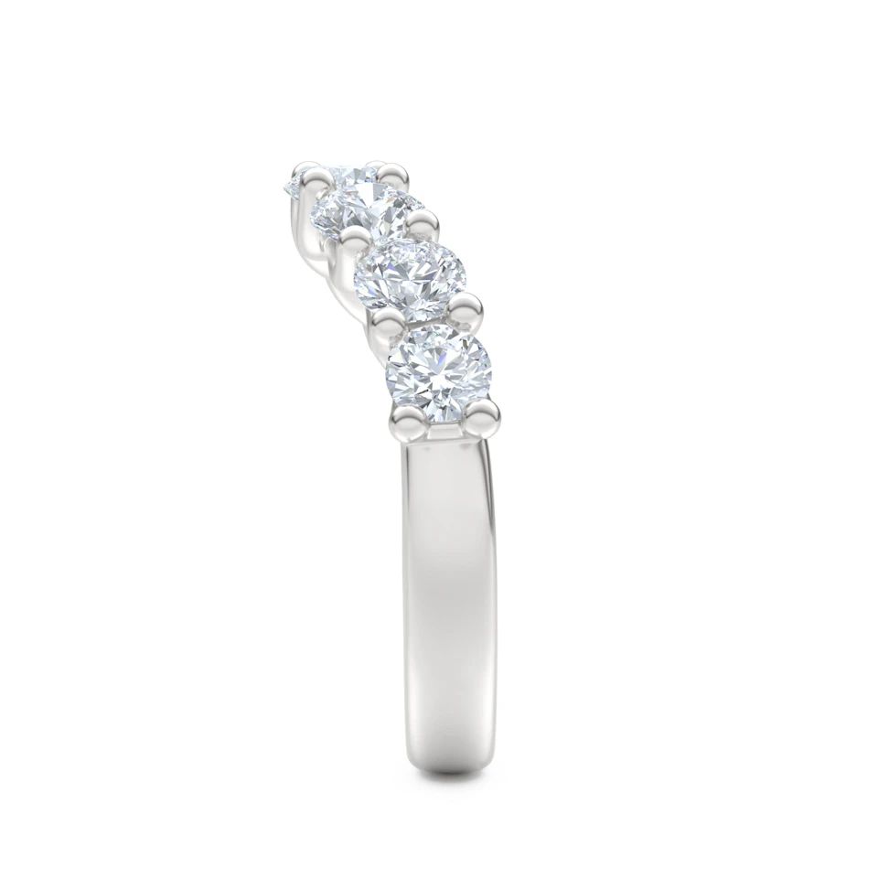 Legacy 1.73ct Round Cut Lab Diamond Half Eternity Ring in 18K White Gold