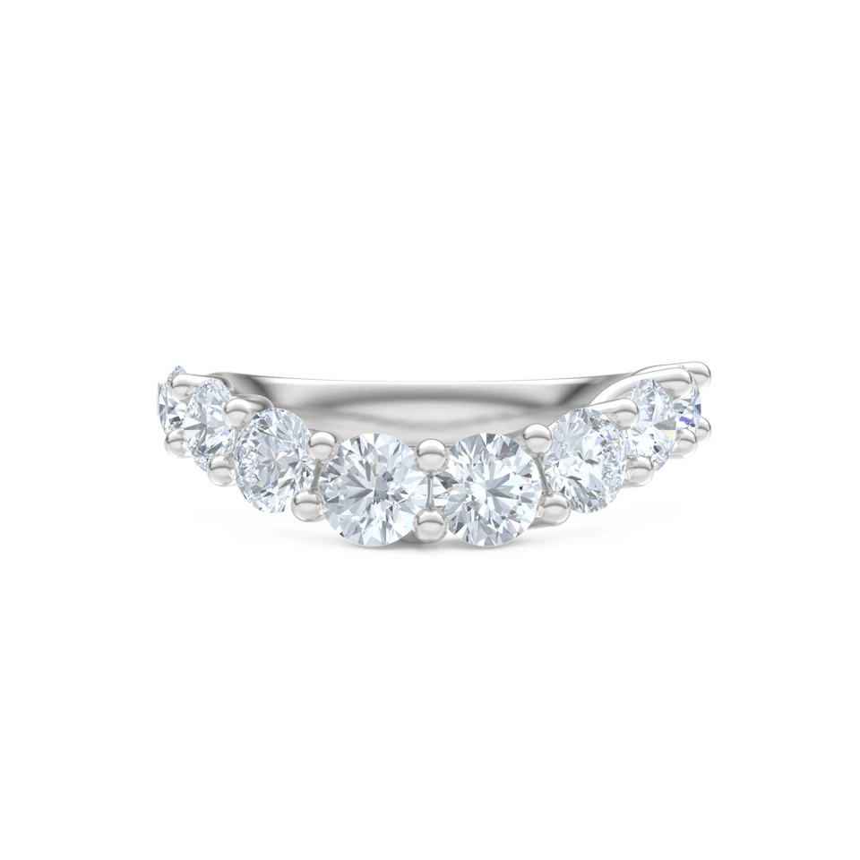 Legacy 1.73ct Round Cut Lab Diamond Half Eternity Ring in 18K White Gold