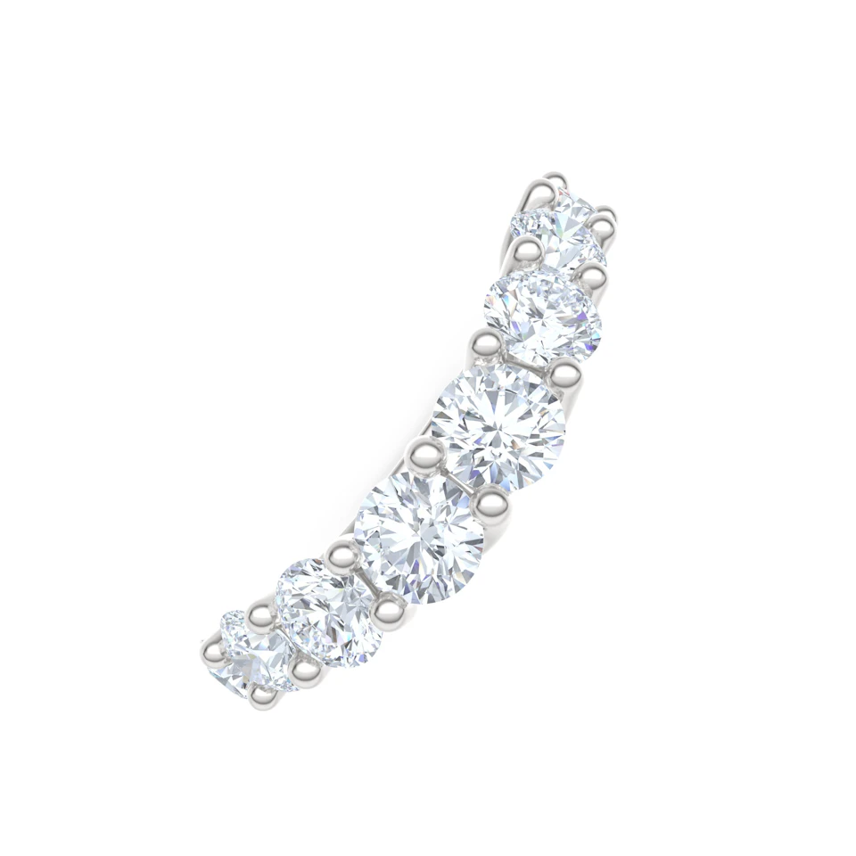 Legacy 1.73ct Round Cut Lab Diamond Half Eternity Ring in 18K White Gold