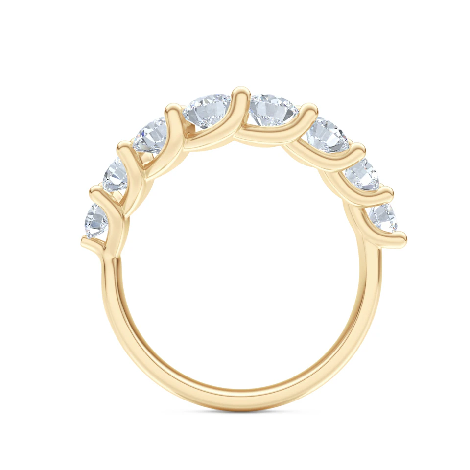 Legacy 1.73ct Round Cut Lab Diamond Half Eternity Ring in 18K Yellow Gold