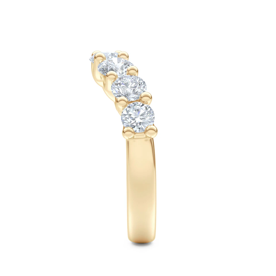 Legacy 1.73ct Round Cut Lab Diamond Half Eternity Ring in 18K Yellow Gold