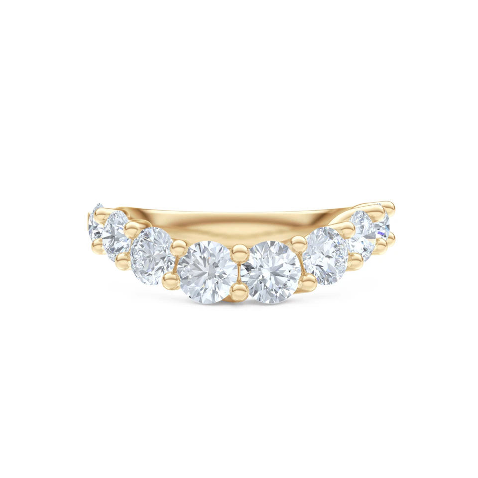 Legacy 1.73ct Round Cut Lab Diamond Half Eternity Ring in 18K Yellow Gold