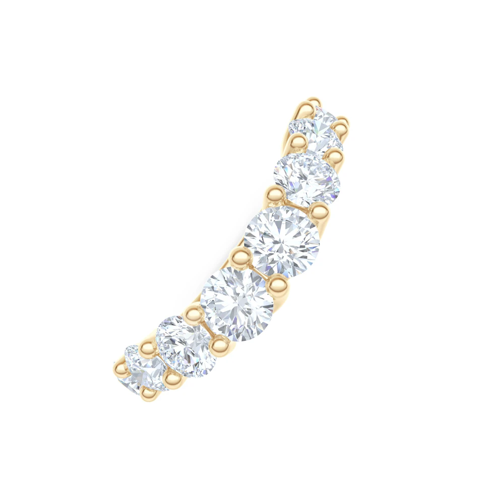 Legacy 1.73ct Round Cut Lab Diamond Half Eternity Ring in 18K Yellow Gold