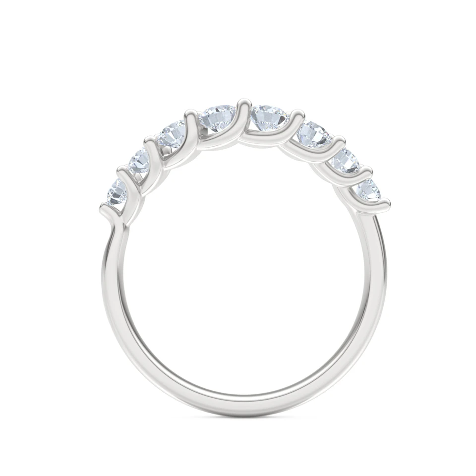 Legacy 0.90ct Round Cut Lab Diamond Half Eternity Ring in Platinum