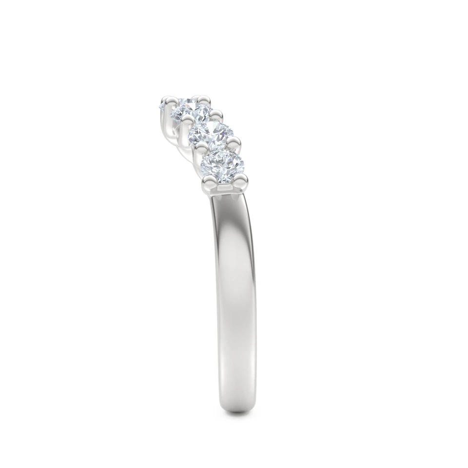 Legacy 0.90ct Round Cut Lab Diamond Half Eternity Ring in Platinum