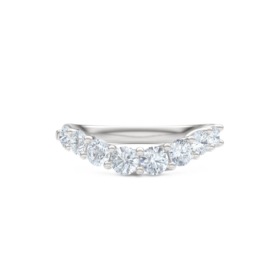 Legacy 0.90ct Round Cut Lab Diamond Half Eternity Ring in Platinum