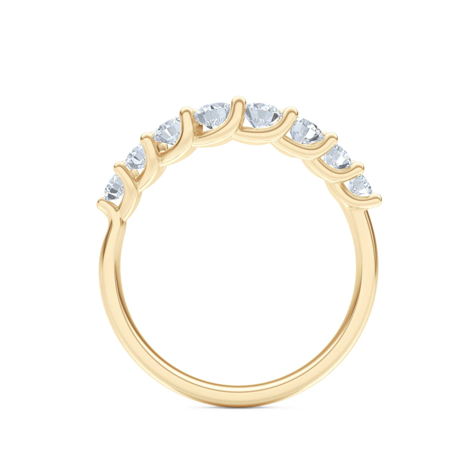 Legacy 0.90ct Round Cut Lab Diamond Half Eternity Ring in 18K Yellow Gold