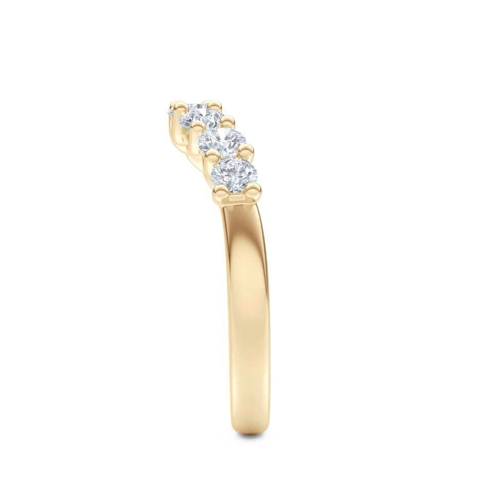 Legacy 0.90ct Round Cut Lab Diamond Half Eternity Ring in 18K Yellow Gold