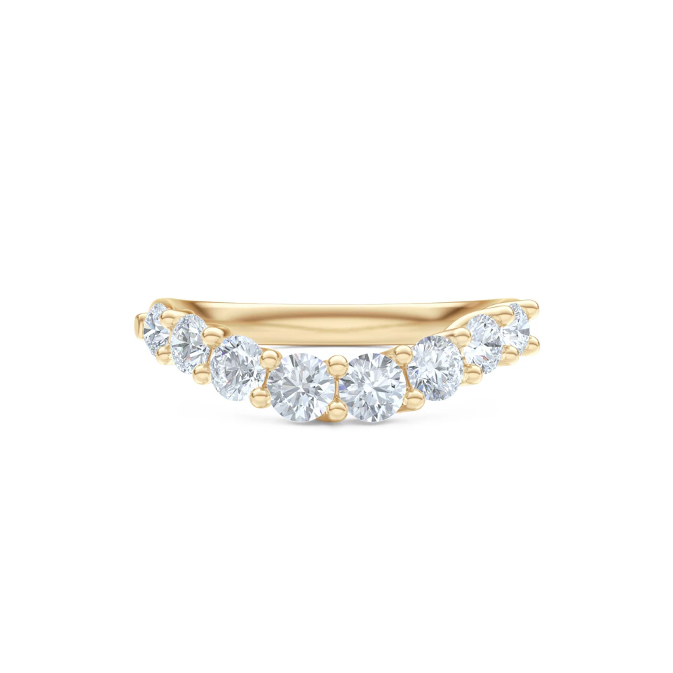 Legacy 0.90ct Round Cut Lab Diamond Half Eternity Ring in 18K Yellow Gold