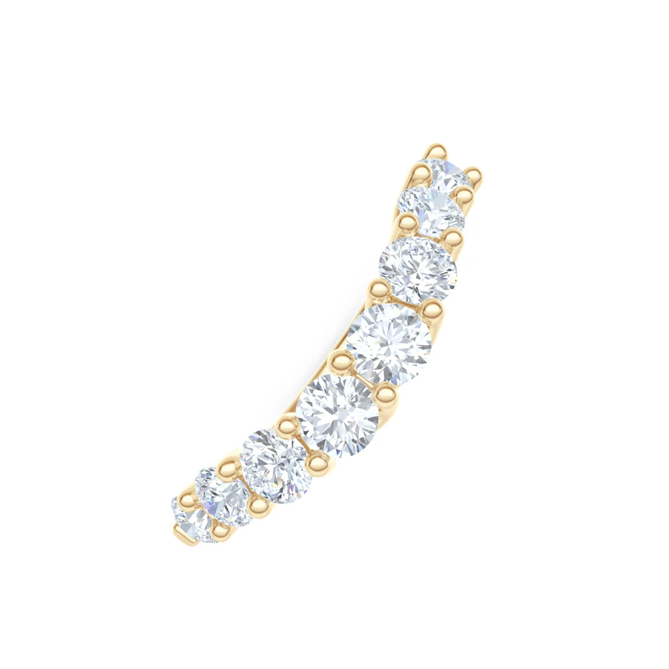 Legacy 0.90ct Round Cut Lab Diamond Half Eternity Ring in 18K Yellow Gold