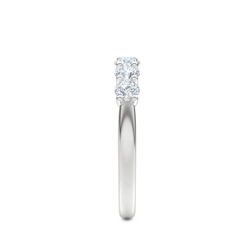 Legacy 1.00ct Round Cut Lab Diamond Half Eternity Ring in 18K White Gold