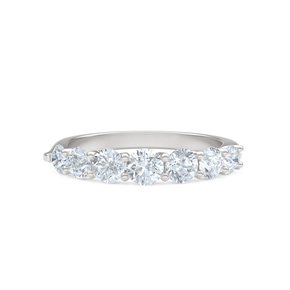 Legacy 1.00ct Round Cut Lab Diamond Half Eternity Ring in Platinum