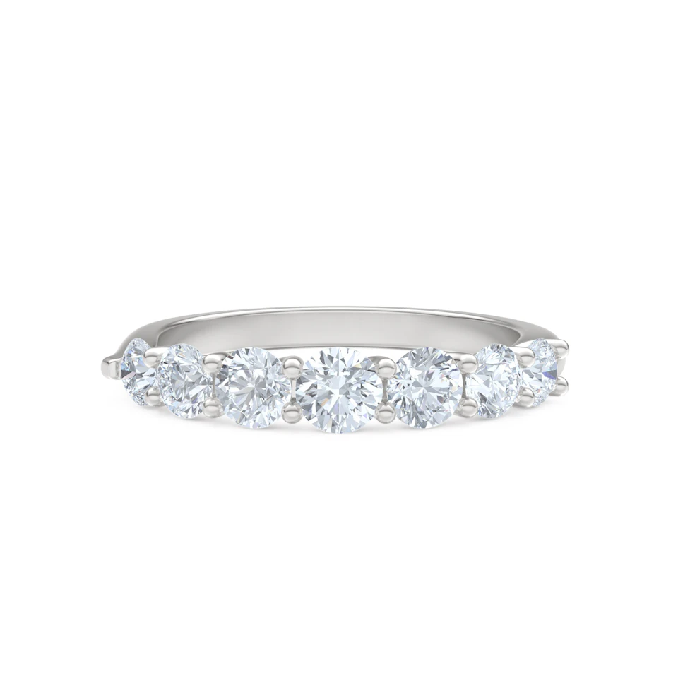 Legacy 1.00ct Round Cut Lab Diamond Half Eternity Ring in 18K White Gold