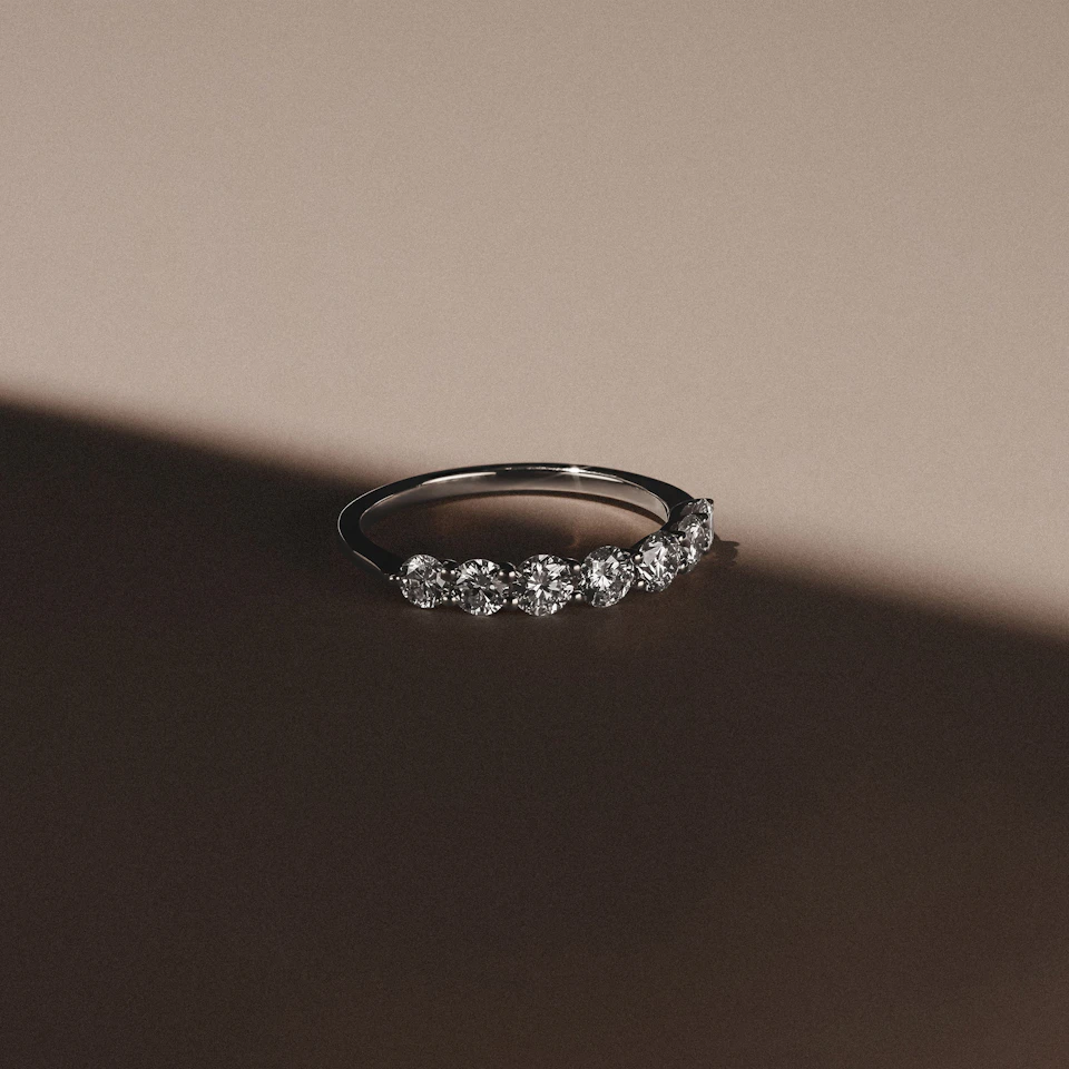 Legacy 1.00ct Round Cut Lab Diamond Half Eternity Ring in Platinum