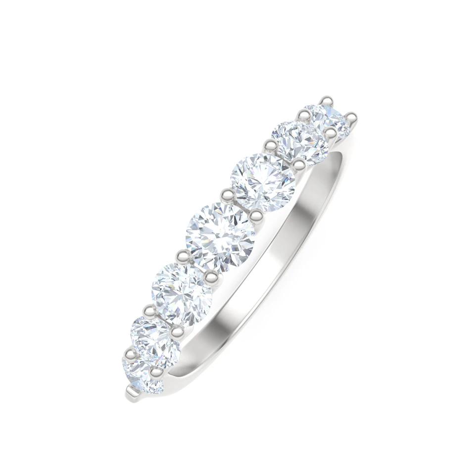Legacy 1.00ct Round Cut Lab Diamond Half Eternity Ring in Platinum