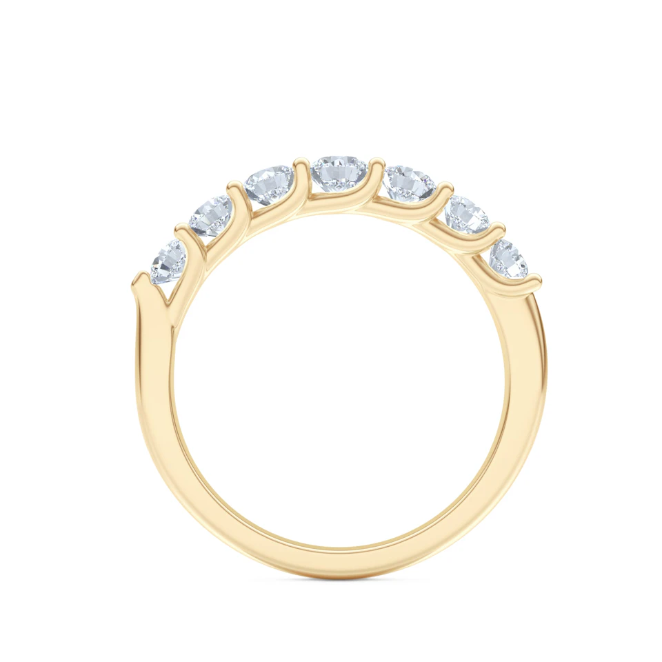 Legacy 1.00ct Round Cut Lab Diamond Half Eternity Ring in 18K Yellow Gold