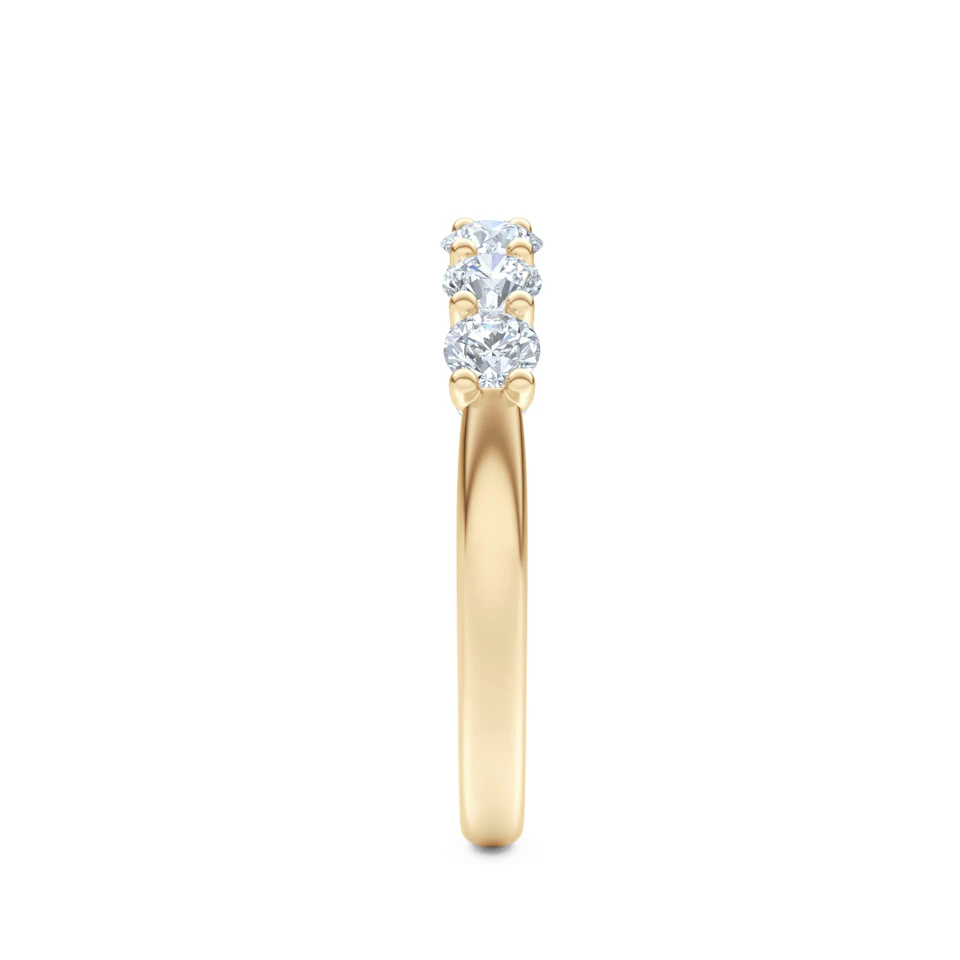 Legacy 1.00ct Round Cut Lab Diamond Half Eternity Ring in 18K Yellow Gold