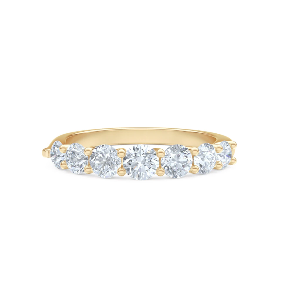 Legacy 1.00ct Round Cut Lab Diamond Half Eternity Ring in 18K Yellow Gold