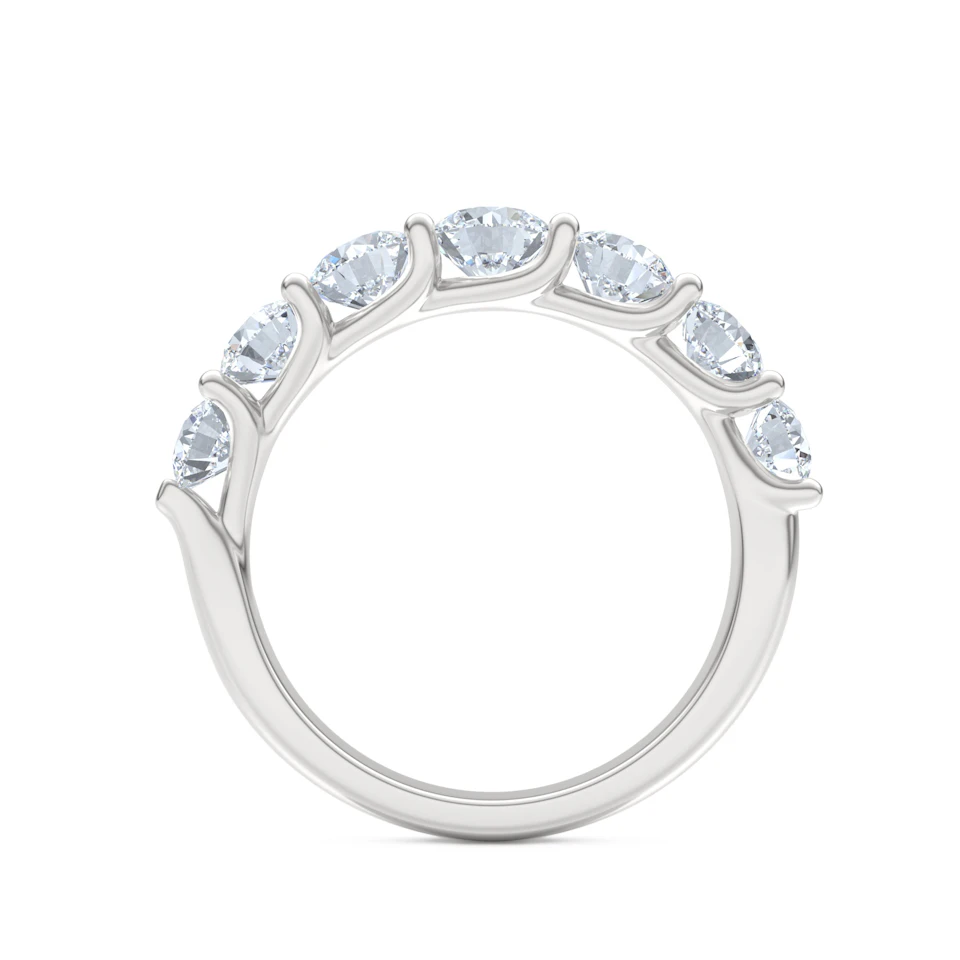 Legacy 2.00ct Round Cut Lab Diamond Half Eternity Ring in 18K White Gold