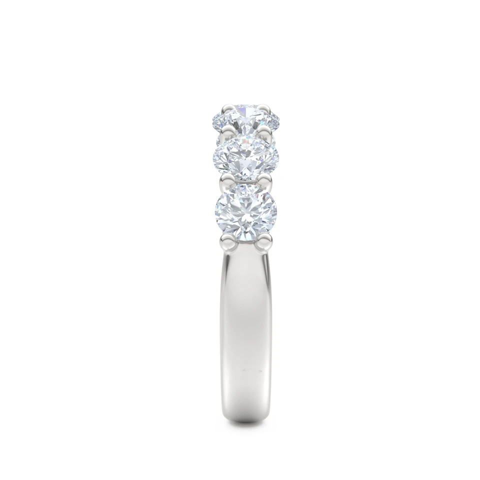 Legacy 2.00ct Round Cut Lab Diamond Half Eternity Ring in 18K White Gold