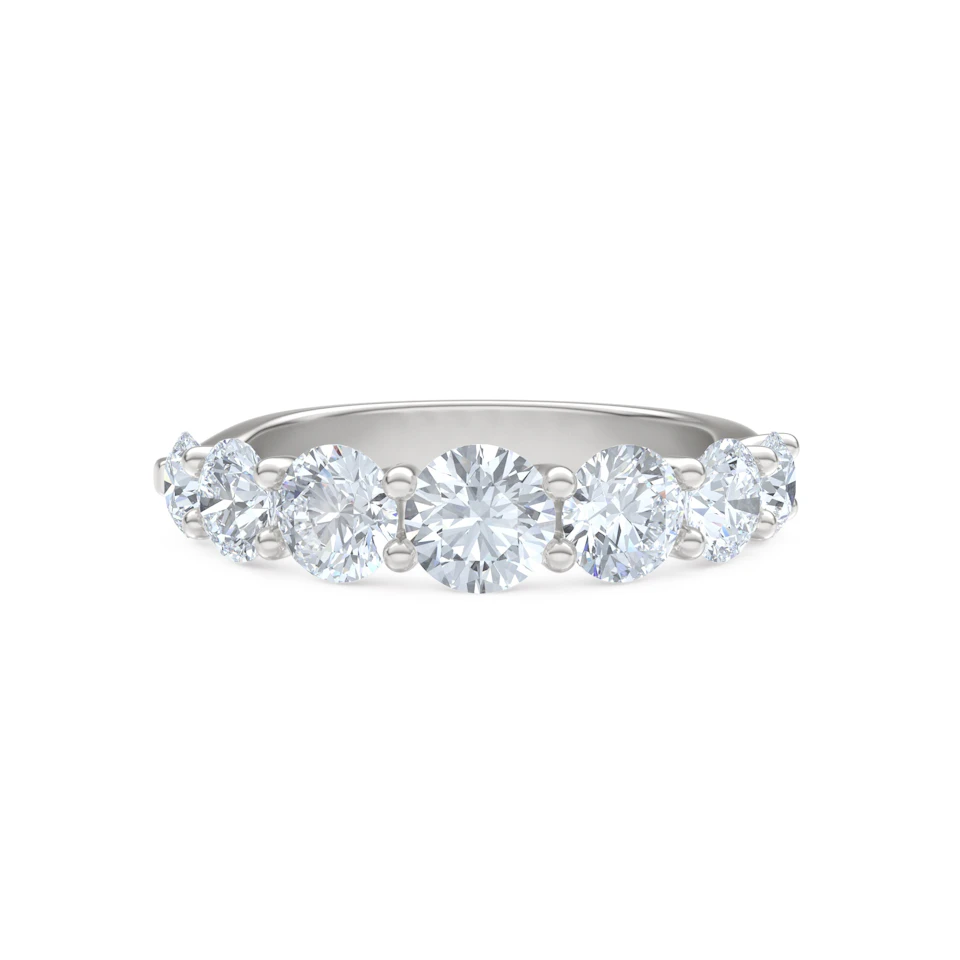 Legacy 2.00ct Round Cut Lab Diamond Half Eternity Ring in 18K White Gold
