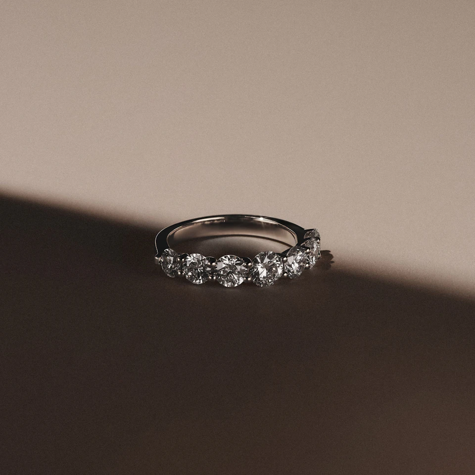 Legacy 2.00ct Round Cut Lab Diamond Half Eternity Ring in 18K White Gold