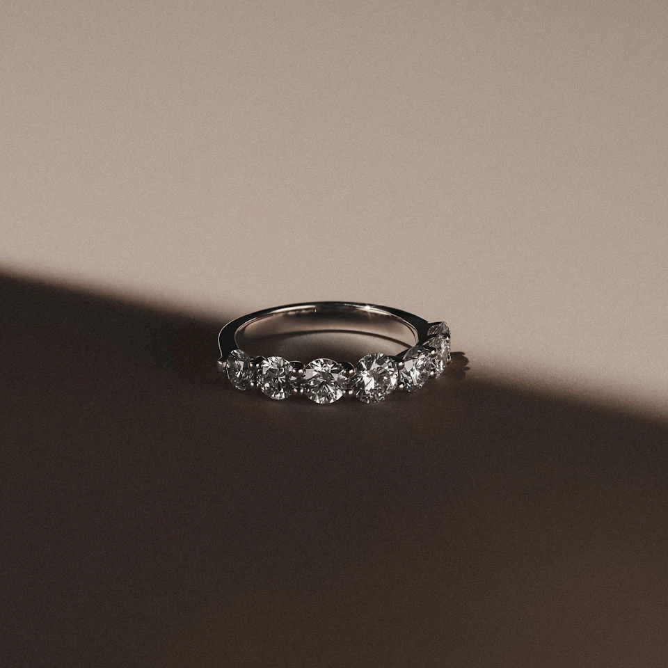 Legacy 2.00ct Round Cut Lab Diamond Half Eternity Ring in Platinum