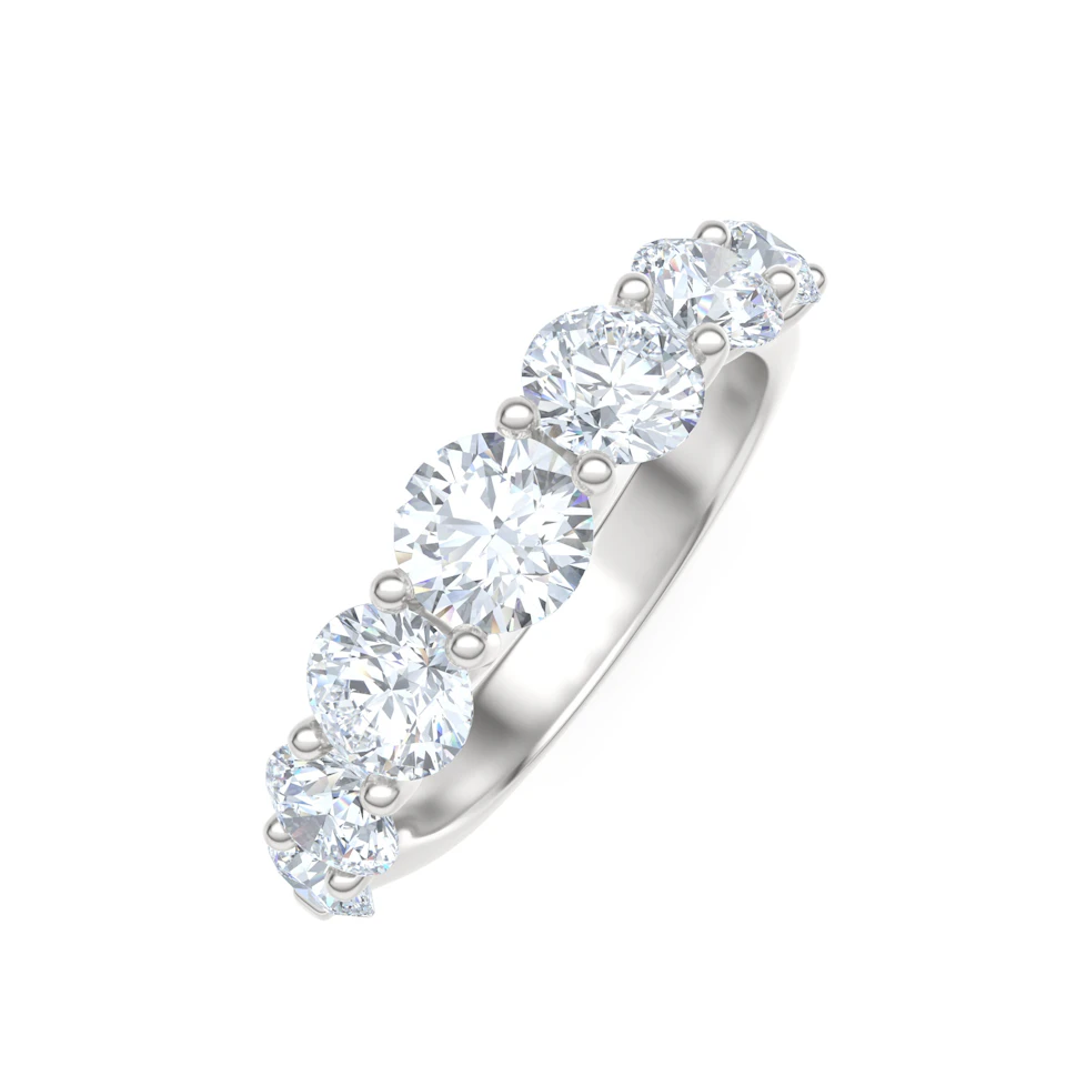 Legacy 2.00ct Round Cut Lab Diamond Half Eternity Ring in 18K White Gold