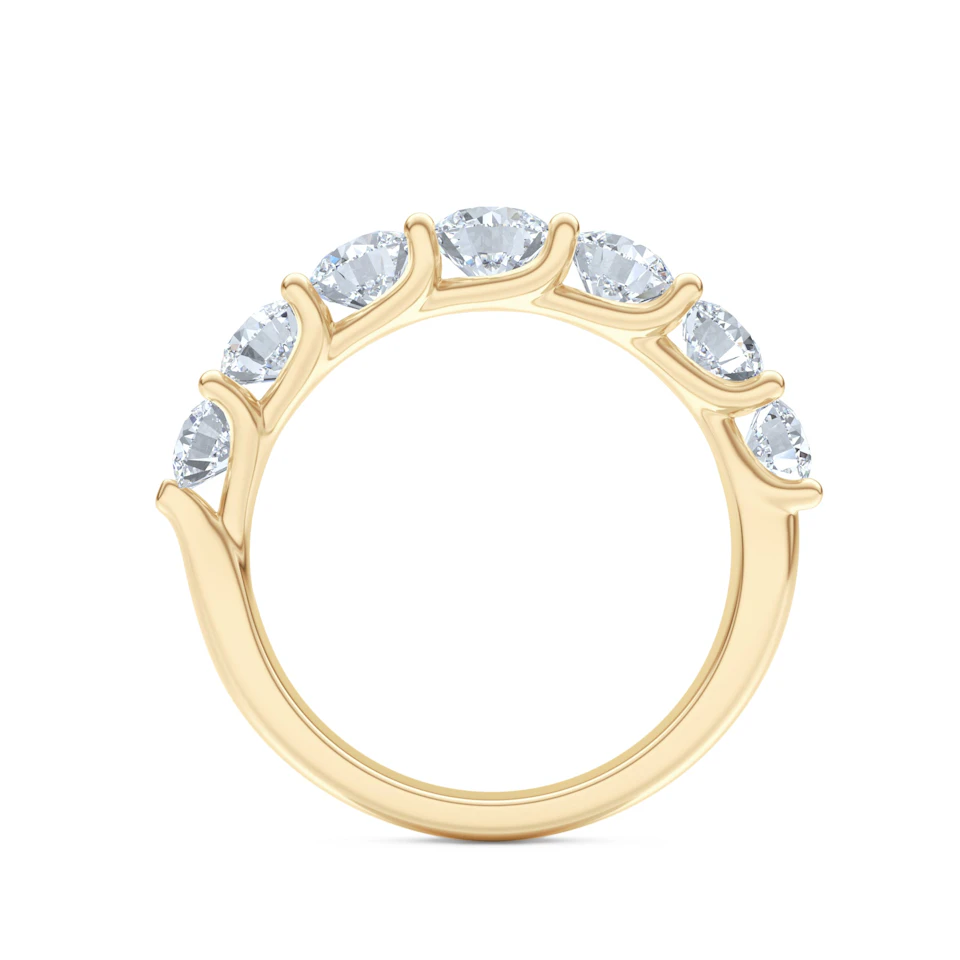Legacy 2.00ct Round Cut Lab Diamond Half Eternity Ring in 18K Yellow Gold