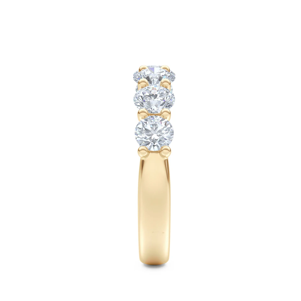 Legacy 2.00ct Round Cut Lab Diamond Half Eternity Ring in 18K Yellow Gold